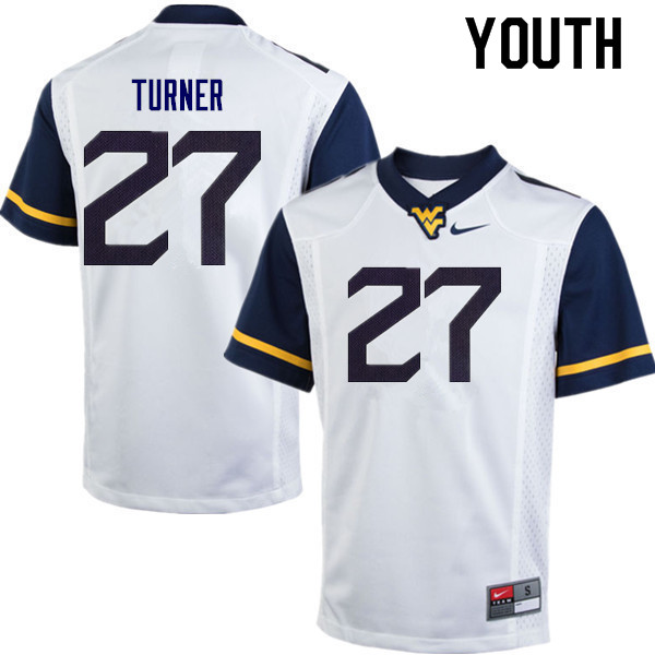 NCAA Youth Tacorey Turner West Virginia Mountaineers White #27 Nike Stitched Football College Authentic Jersey IA23I52JV
